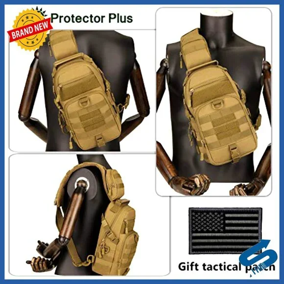 Tactical Sling Bag MOLLE Crossbody Pack Chest Shoulder Backpack Military Style